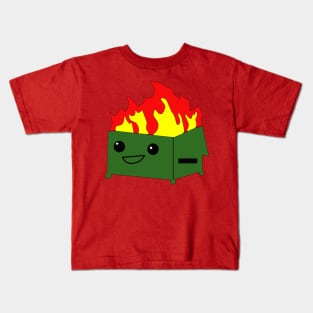 Dumpster Fire Funny - Dumpster Happy Kids T-Shirt